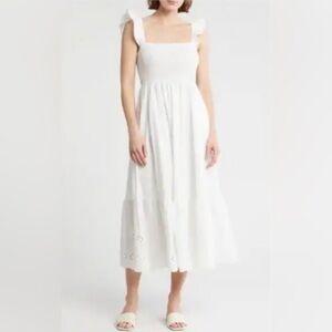 Crown & Ivy White Eyelet Maxi Dress